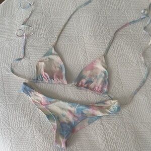 Frankie’s Bikinis cotton candy tie dye bikini